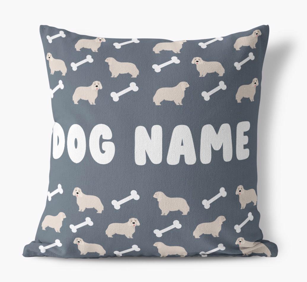 Bone Pattern: Personalized {breedFullName} Canvas Pillow