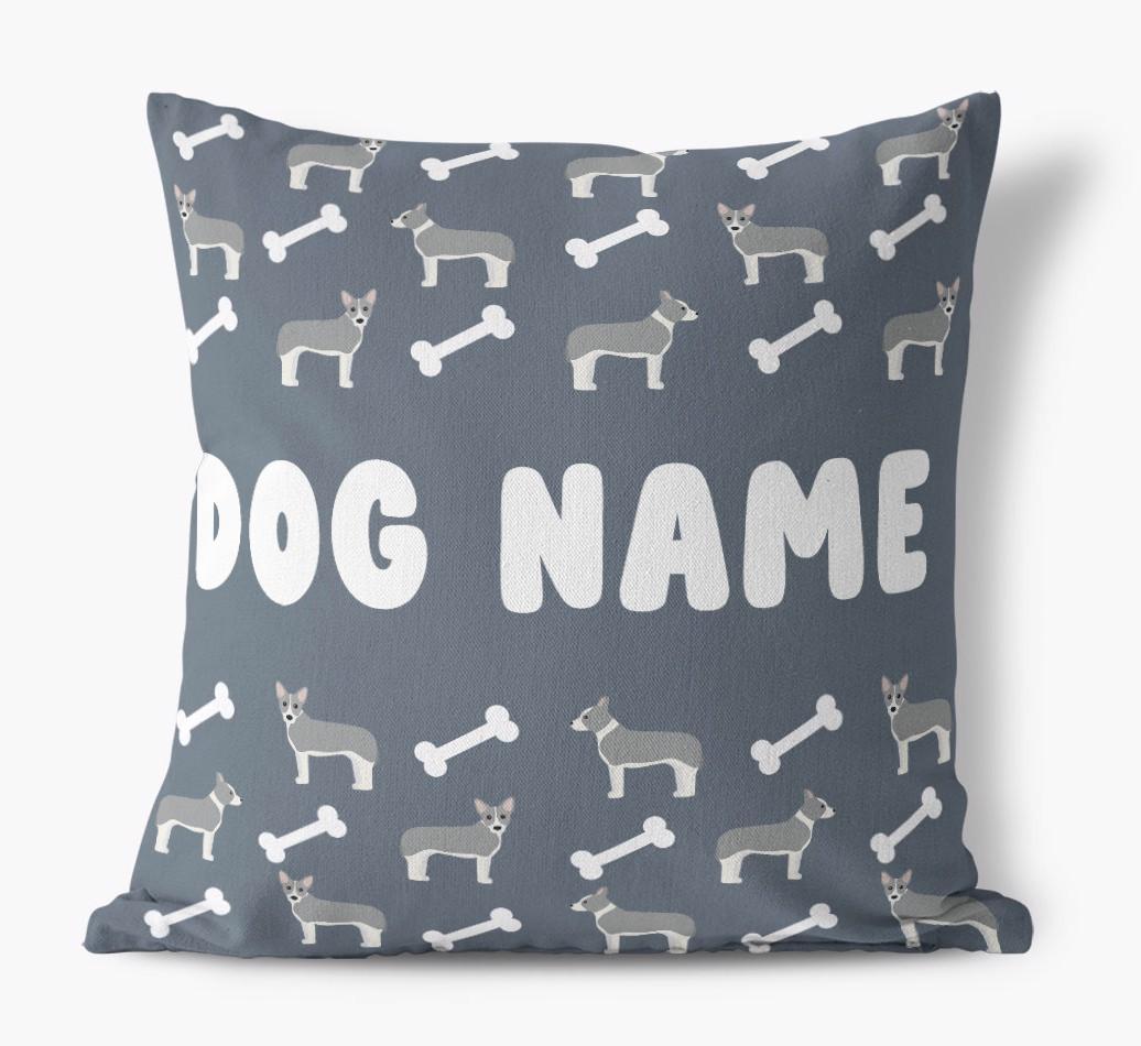 Bone Pattern: Personalized {breedFullName} Canvas Pillow