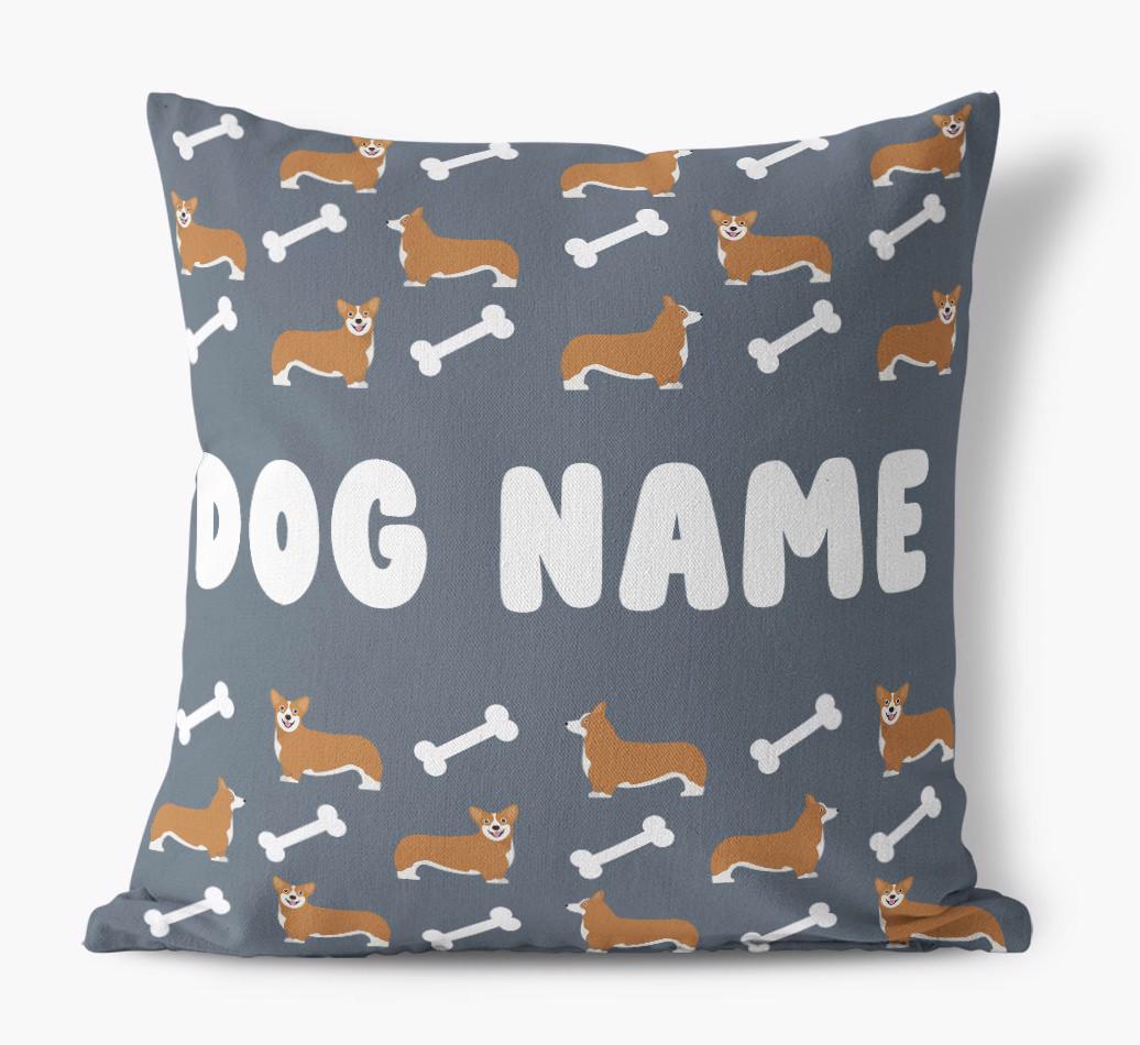 Bone Pattern: Personalized {breedFullName} Canvas Pillow