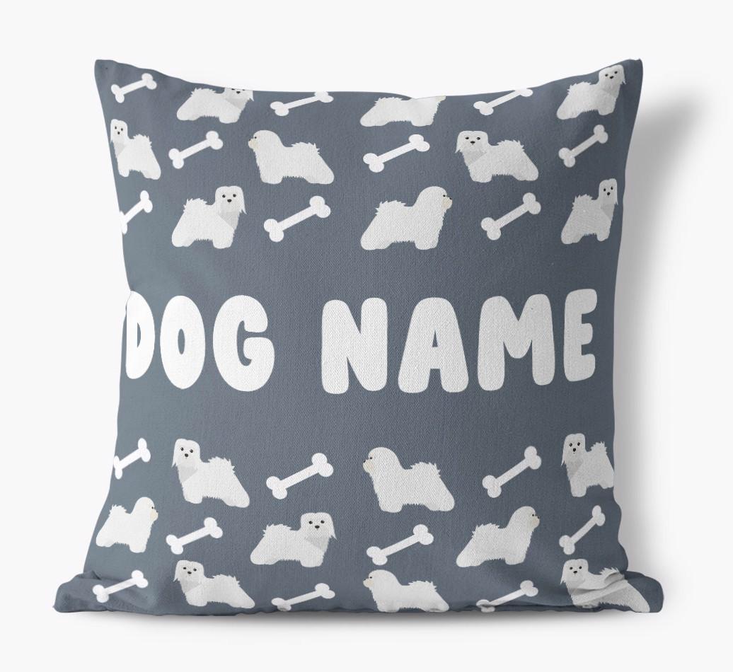Bone Pattern: Personalized {breedFullName} Canvas Pillow