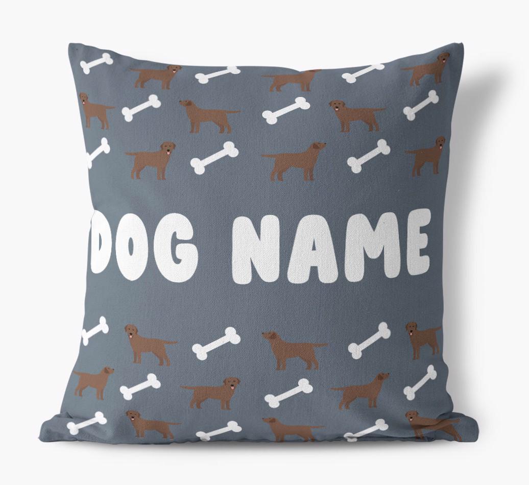 Bone Pattern: Personalized {breedFullName} Canvas Pillow