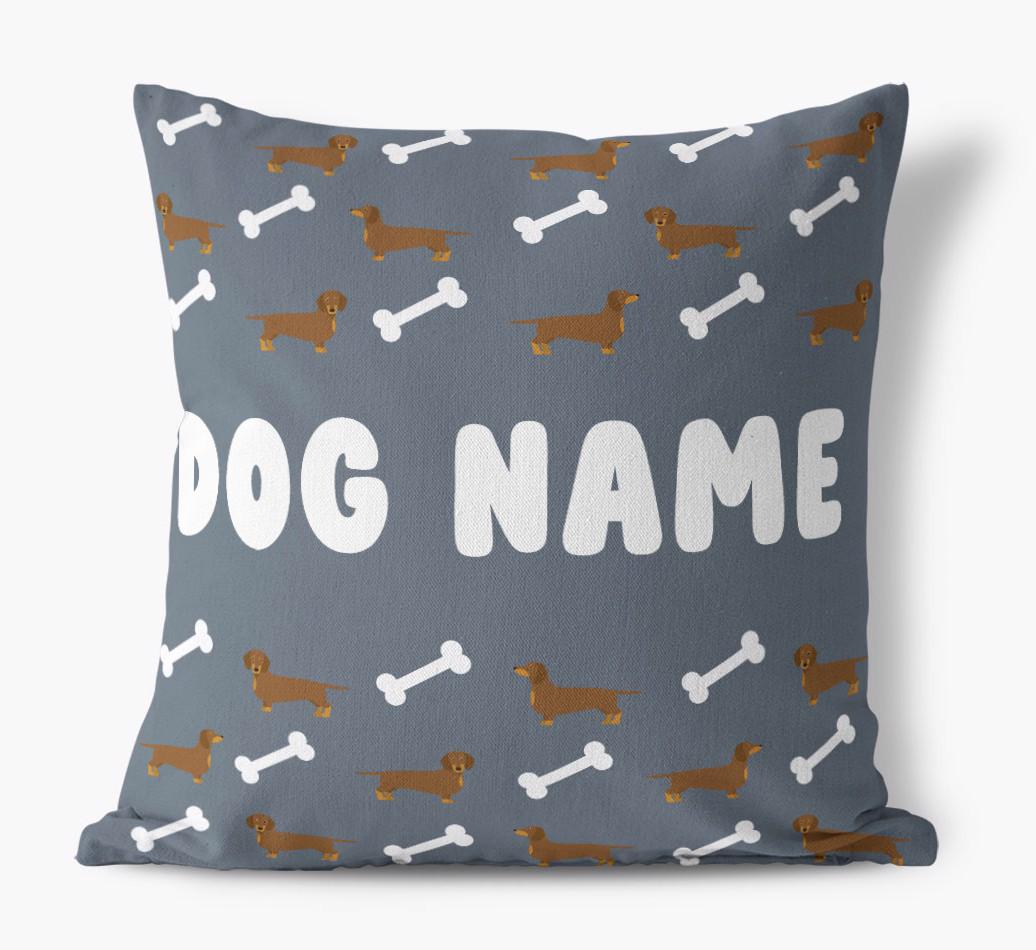 Bone Pattern: Personalized {breedFullName} Canvas Pillow