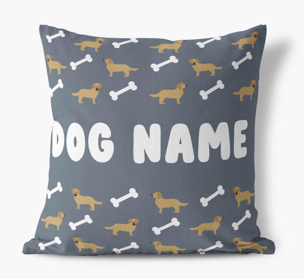 Bone Pattern: Personalized {breedFullName} Canvas Pillow