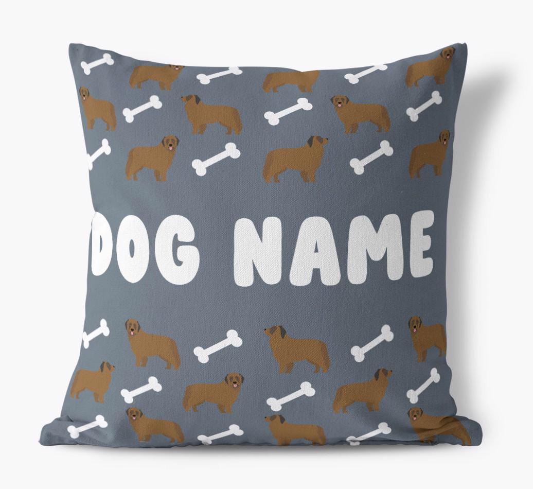Bone Pattern: Personalized {breedFullName} Canvas Pillow