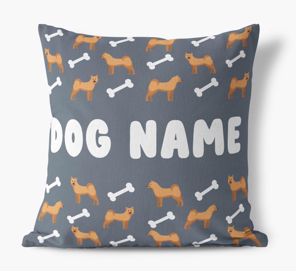 Bone Pattern: Personalized {breedFullName} Canvas Pillow