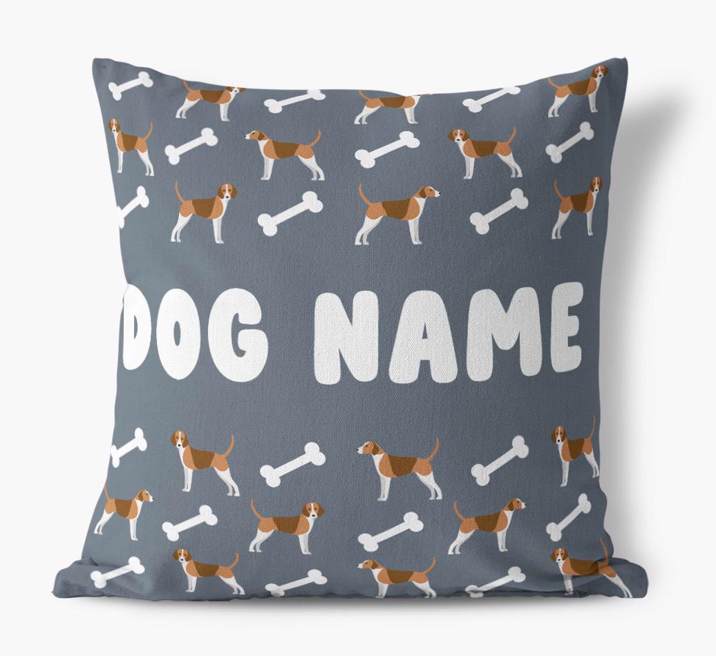 Bone Pattern: Personalized {breedFullName} Canvas Pillow