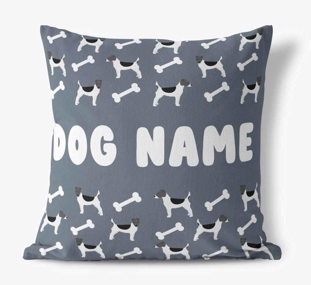 Bone Pattern: Personalized {breedFullName} Canvas Pillow