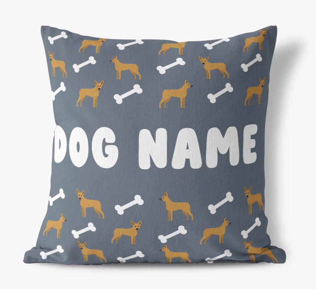 Bone Pattern: Personalized {breedFullName} Canvas Pillow