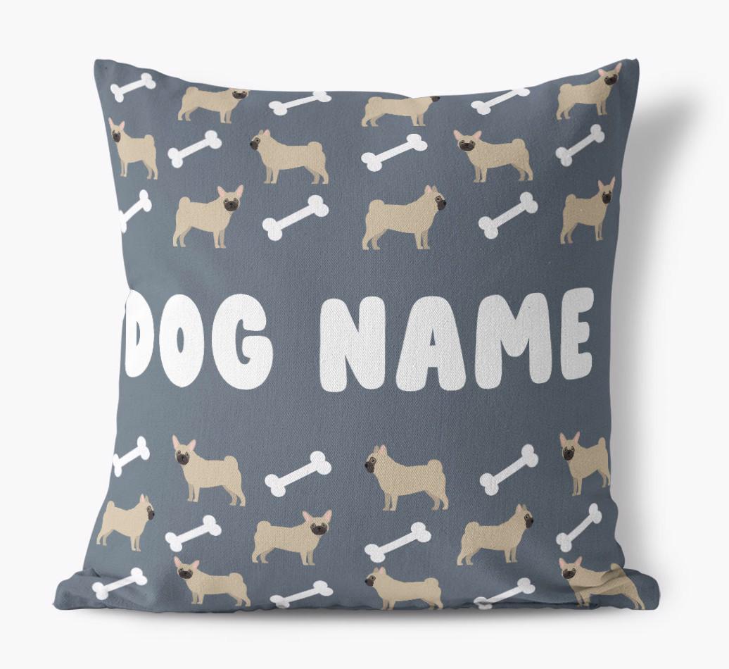 Bone Pattern: Personalized {breedFullName} Canvas Pillow