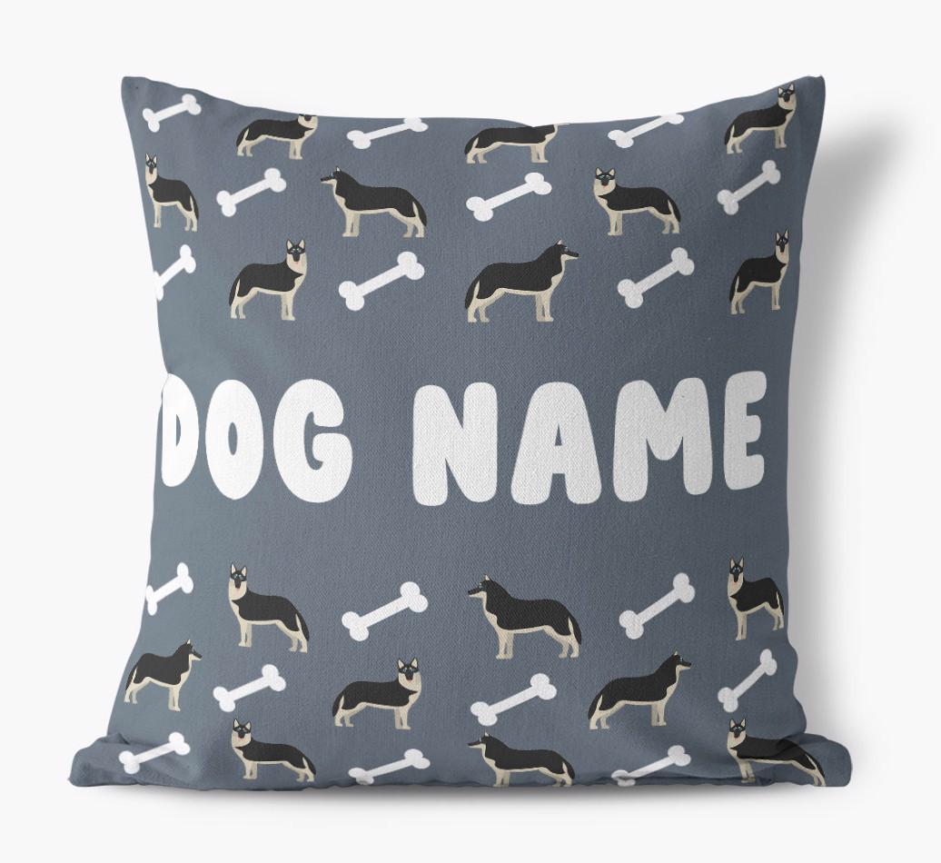 Bone Pattern: Personalized {breedFullName} Canvas Pillow