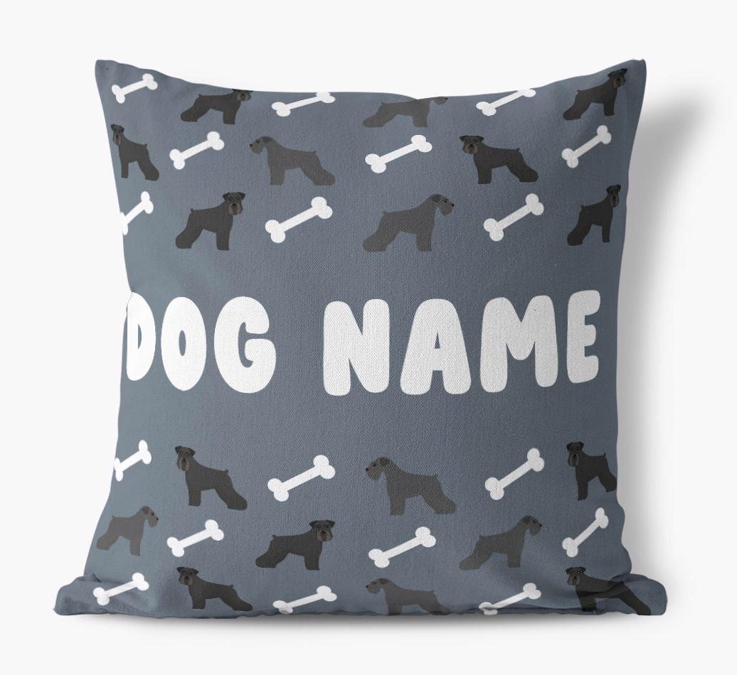 Bone Pattern: Personalized {breedFullName} Canvas Pillow