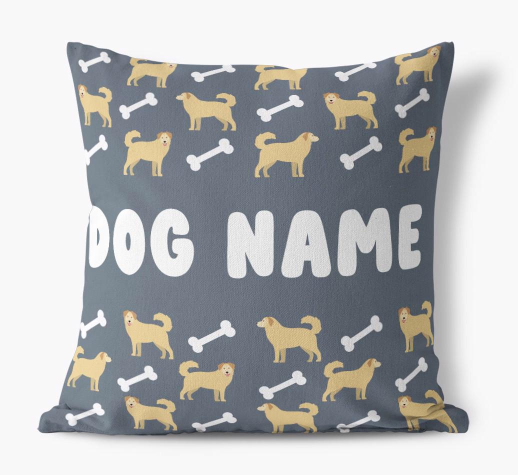 Bone Pattern: Personalized {breedFullName} Canvas Pillow