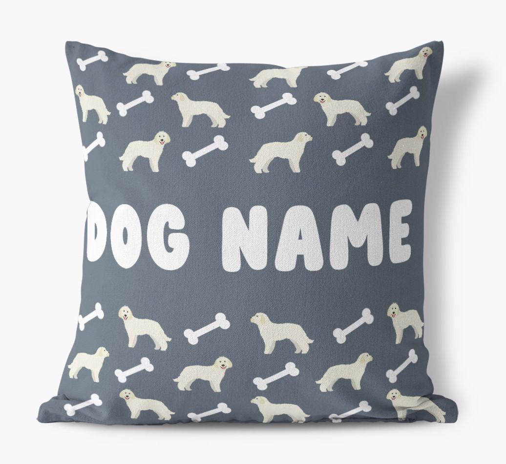 Bone Pattern: Personalized {breedFullName} Canvas Pillow