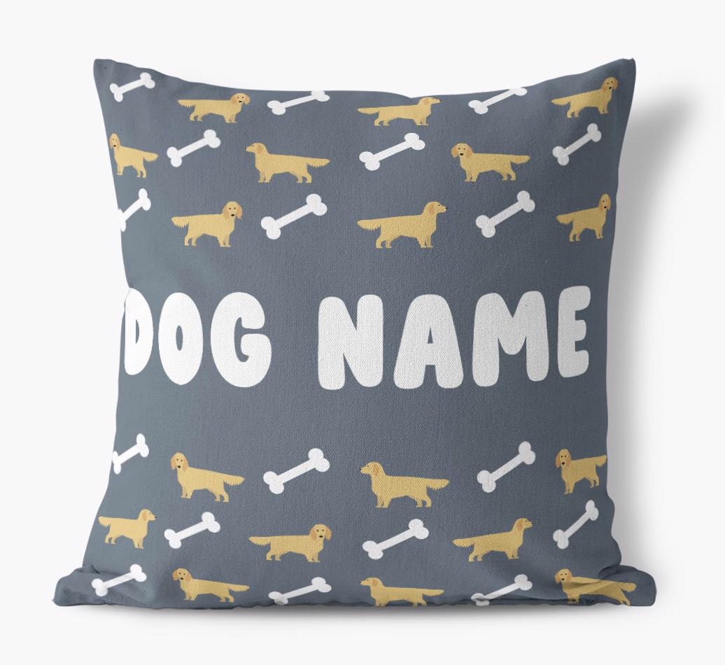 Bone Pattern: Personalized {breedFullName} Canvas Pillow