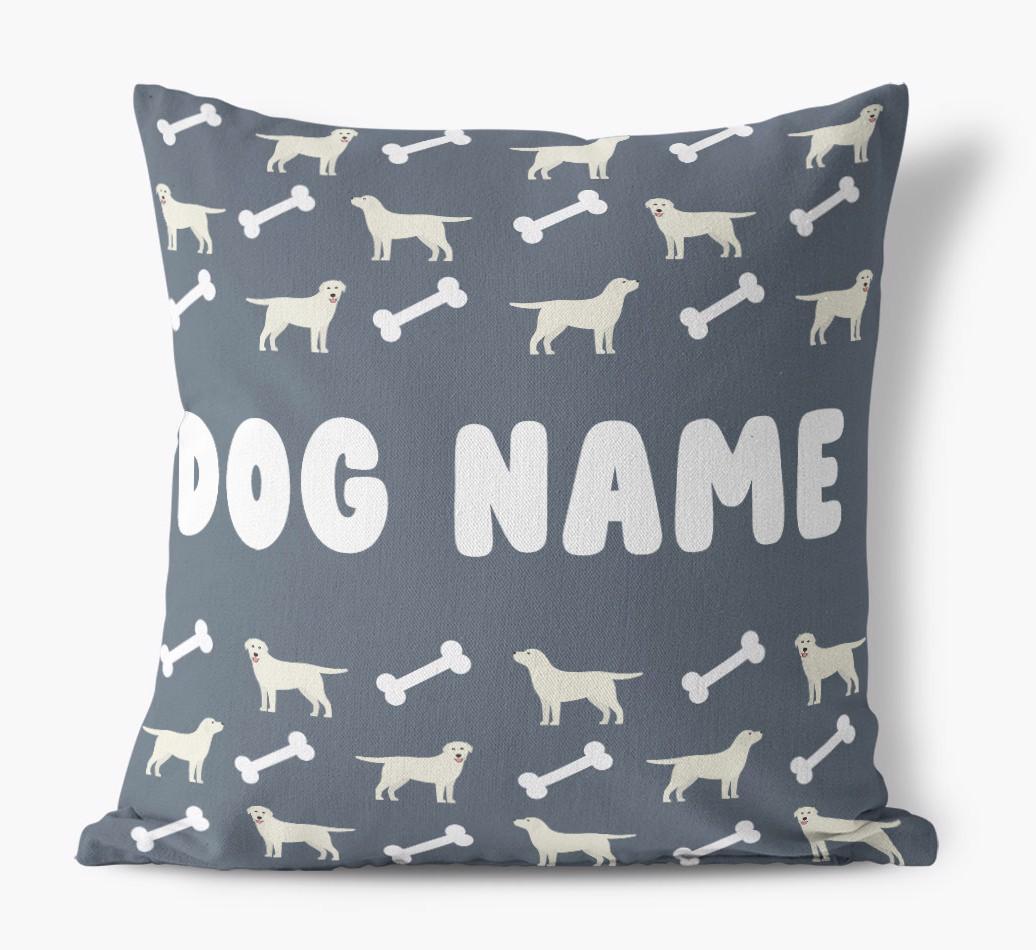 Bone Pattern: Personalized {breedFullName} Canvas Pillow