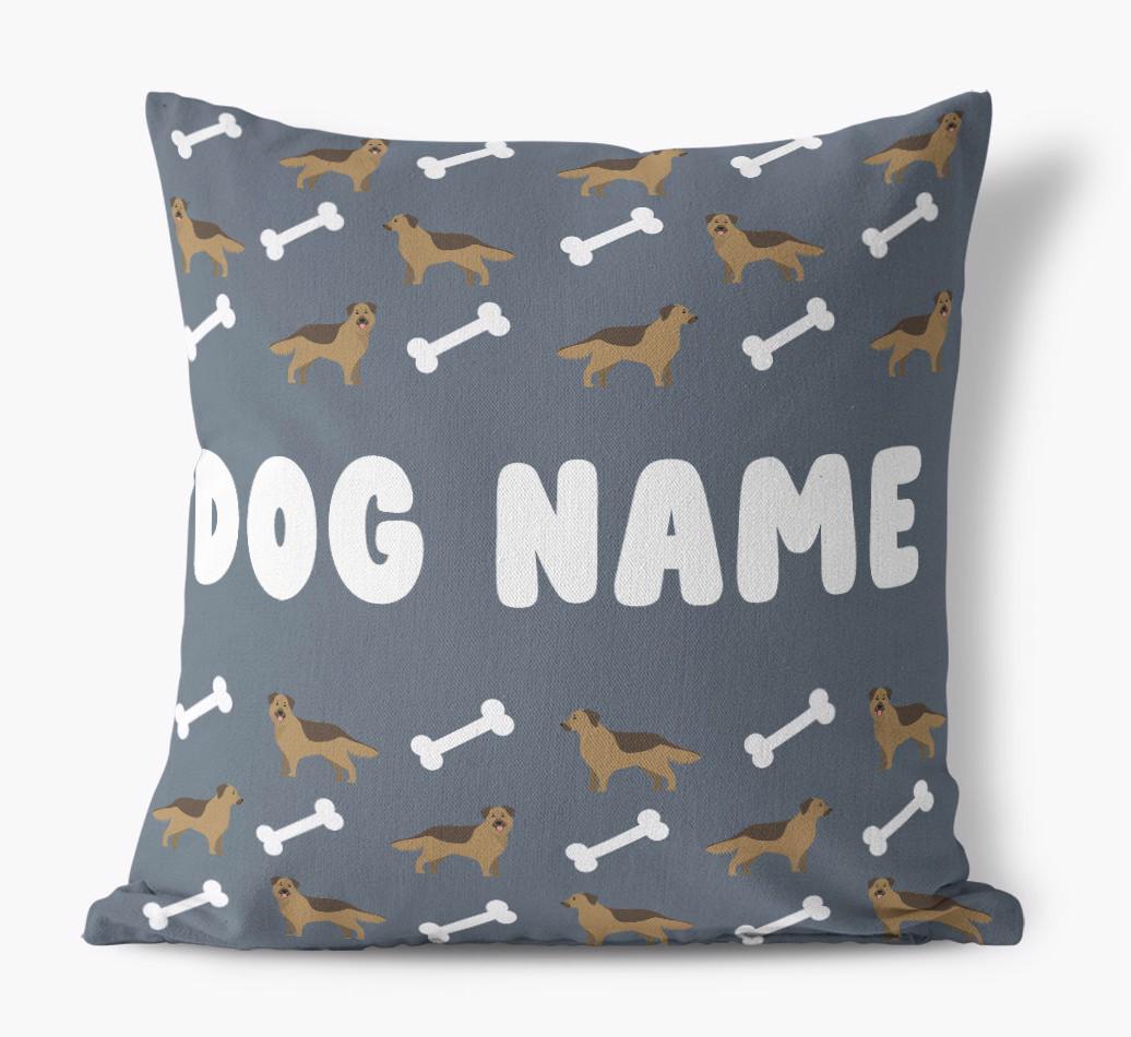 Bone Pattern: Personalized {breedFullName} Canvas Pillow