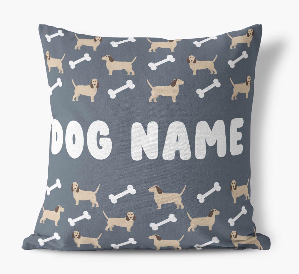Bone Pattern: Personalized {breedFullName} Canvas Pillow
