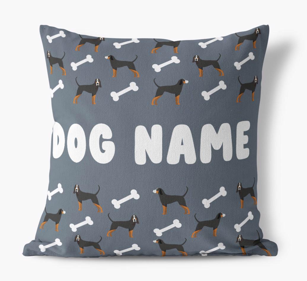 Bone Pattern: Personalized {breedFullName} Canvas Pillow