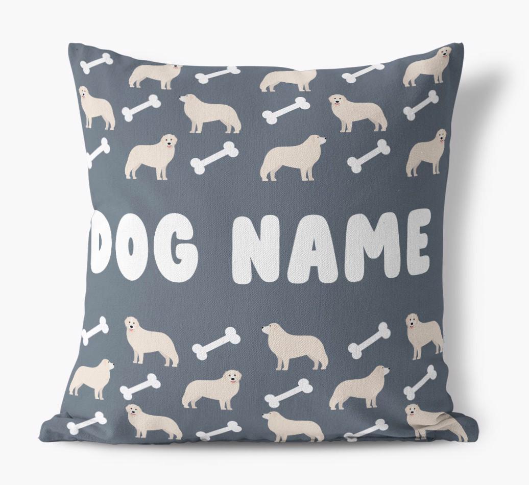Bone Pattern: Personalized {breedFullName} Canvas Pillow