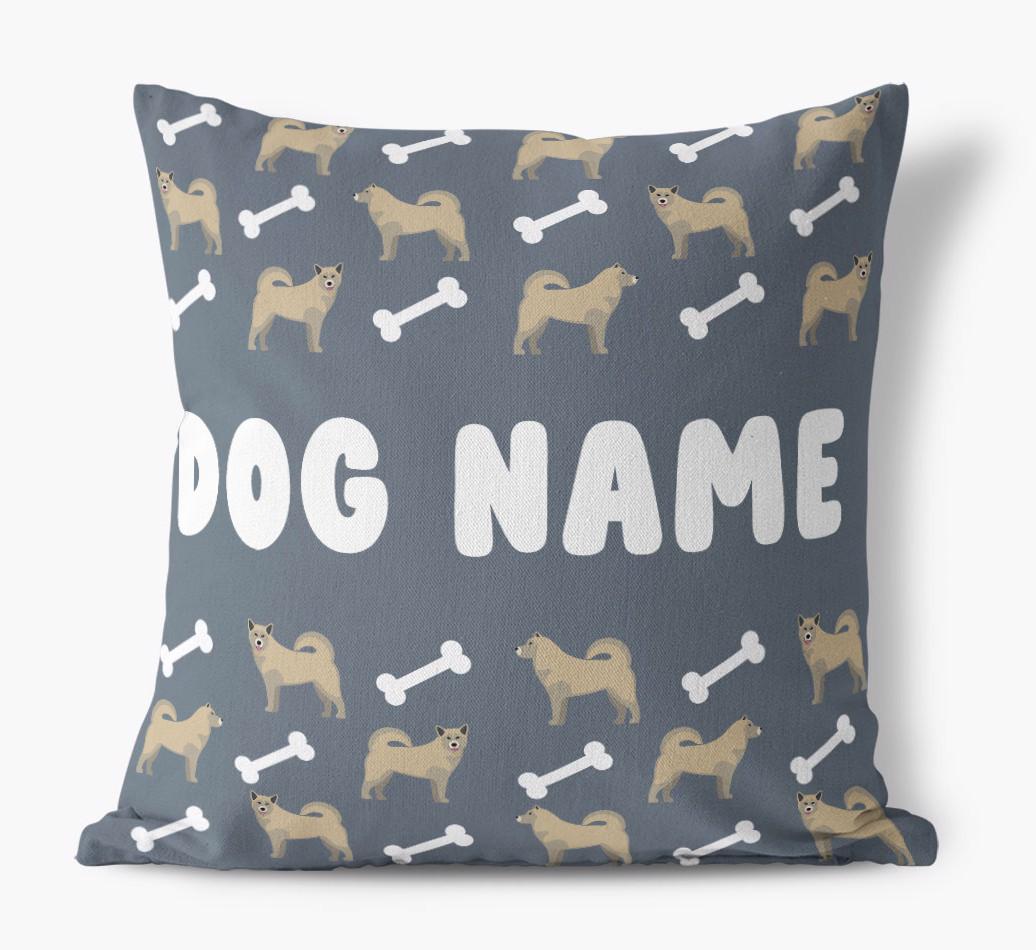 Bone Pattern: Personalized {breedFullName} Canvas Pillow