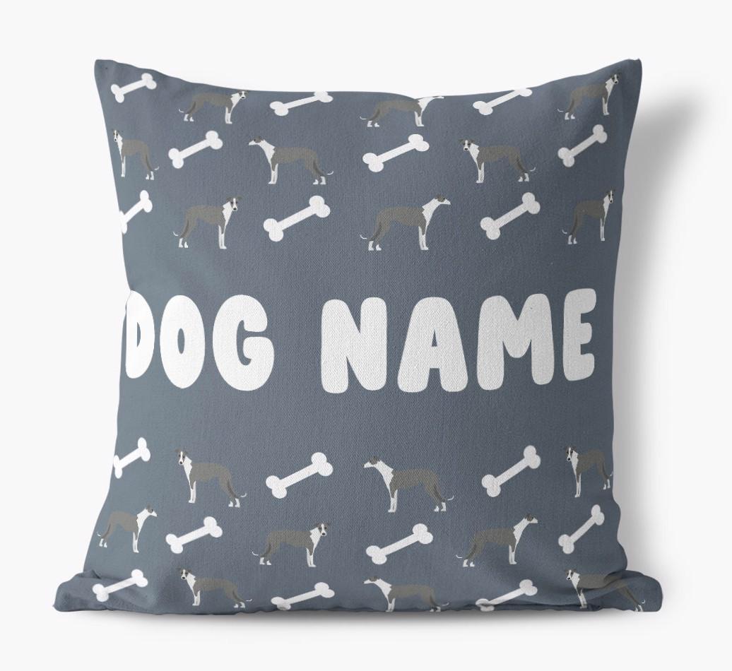 Bone Pattern: Personalized {breedFullName} Canvas Pillow