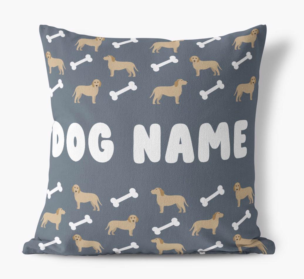 Bone Pattern: Personalized {breedFullName} Canvas Pillow