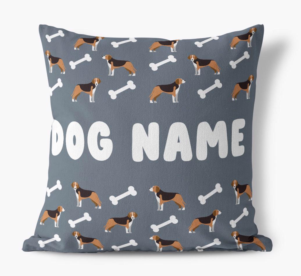 Bone Pattern: Personalized {breedFullName} Canvas Pillow