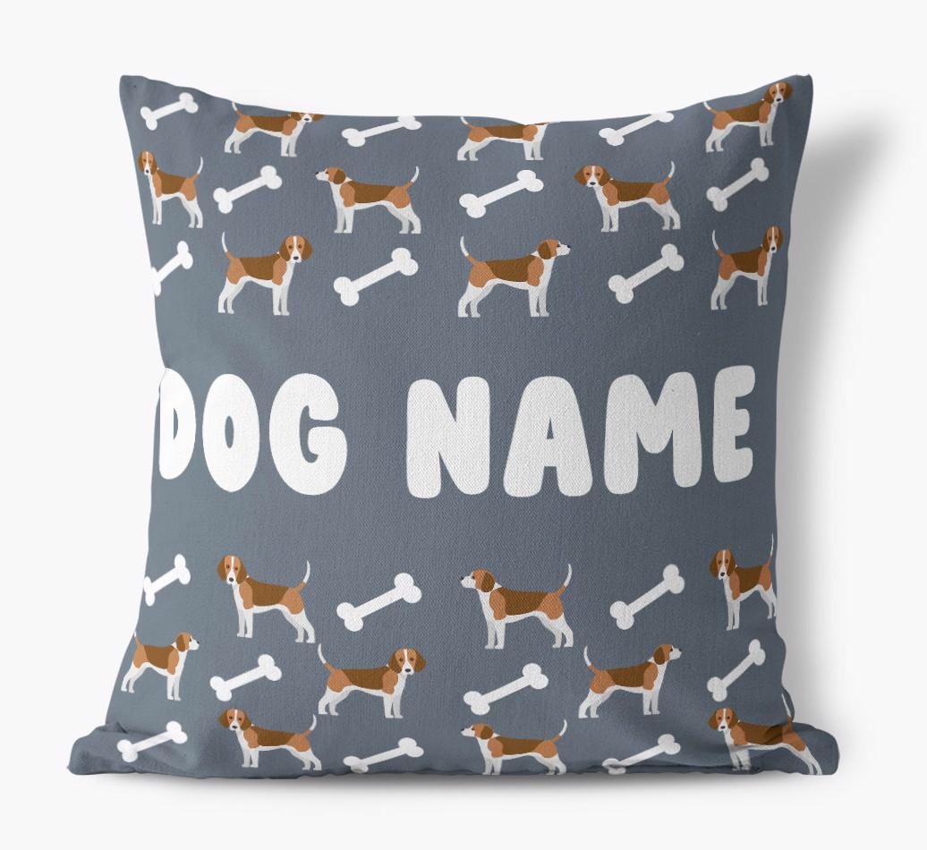 Bone Pattern: Personalized {breedFullName} Canvas Pillow