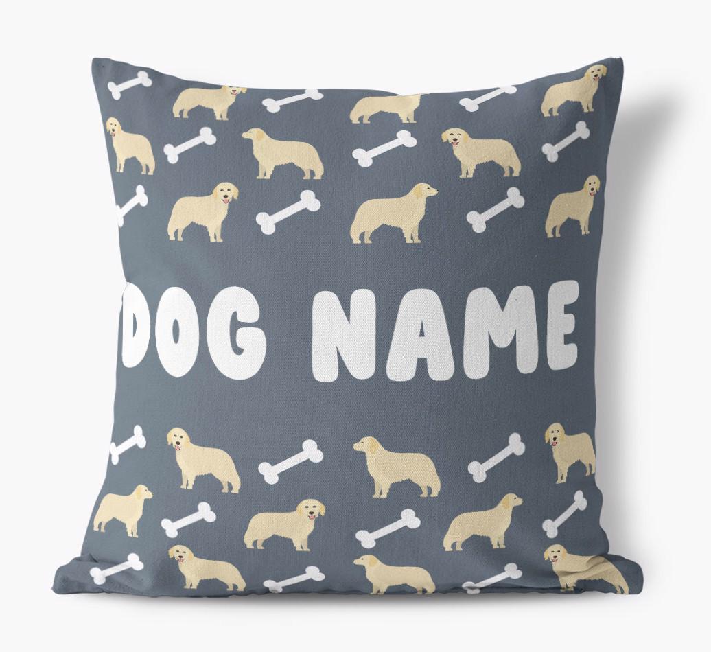Bone Pattern: Personalized {breedFullName} Canvas Pillow