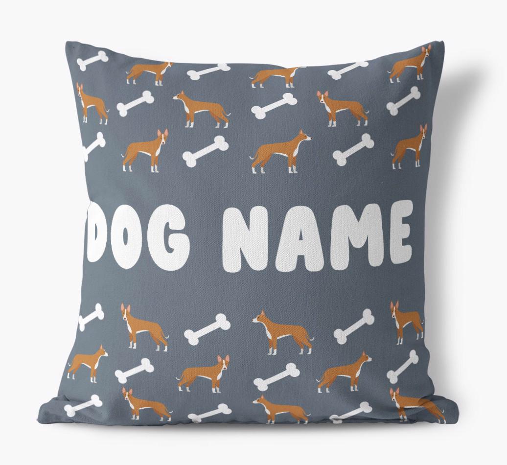 Bone Pattern: Personalized {breedFullName} Canvas Pillow