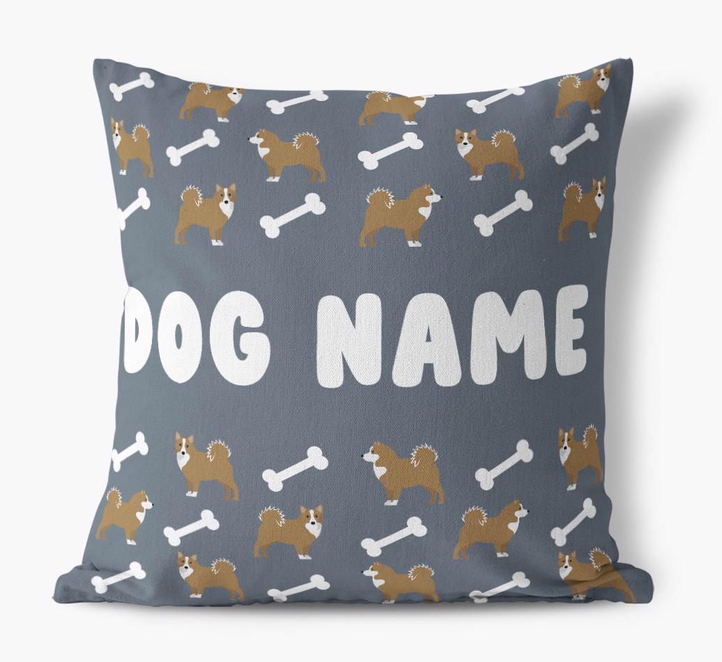 Bone Pattern: Personalized {breedFullName} Canvas Pillow