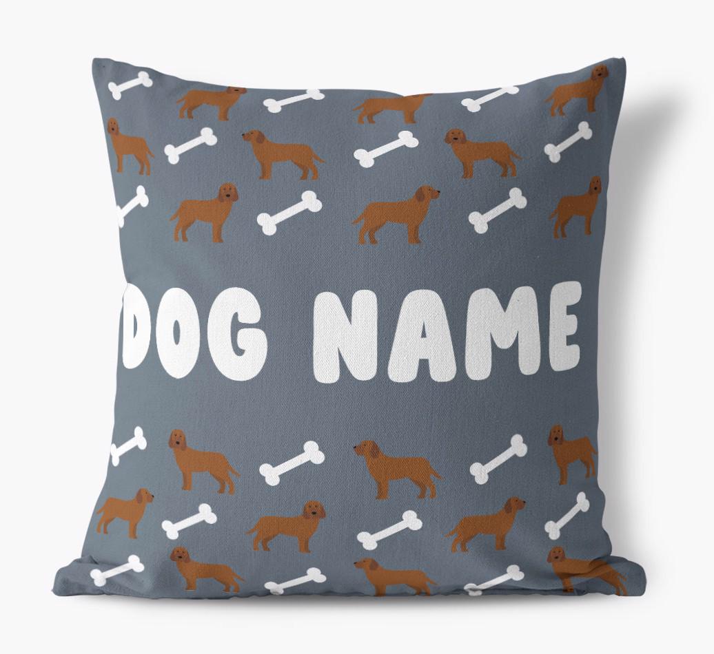 Bone Pattern: Personalized {breedFullName} Canvas Pillow