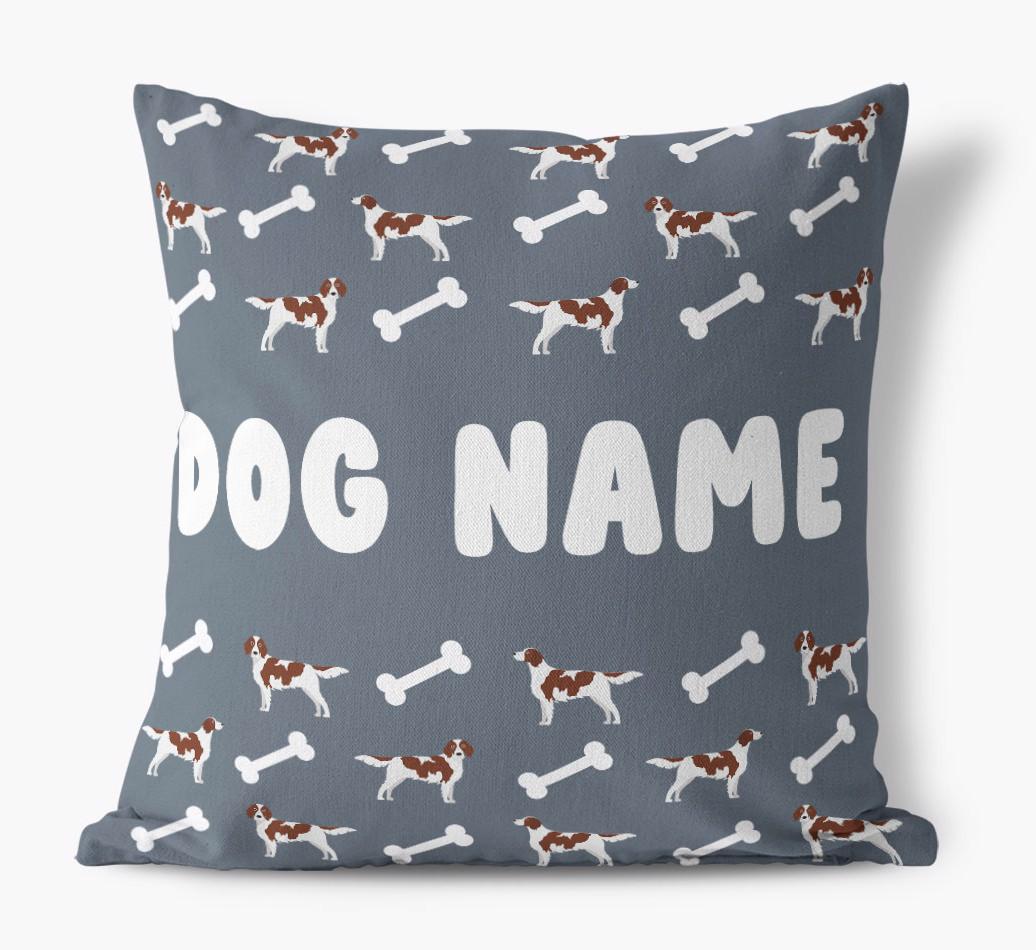 Bone Pattern: Personalized {breedFullName} Canvas Pillow