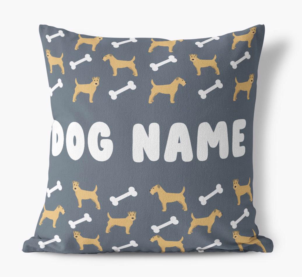 Bone Pattern: Personalized {breedFullName} Canvas Pillow