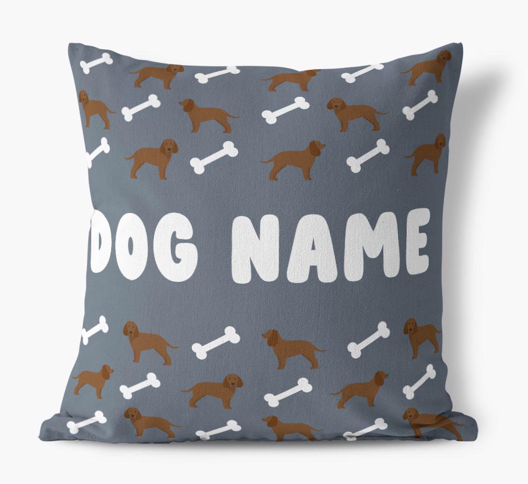 Bone Pattern: Personalized {breedFullName} Canvas Pillow