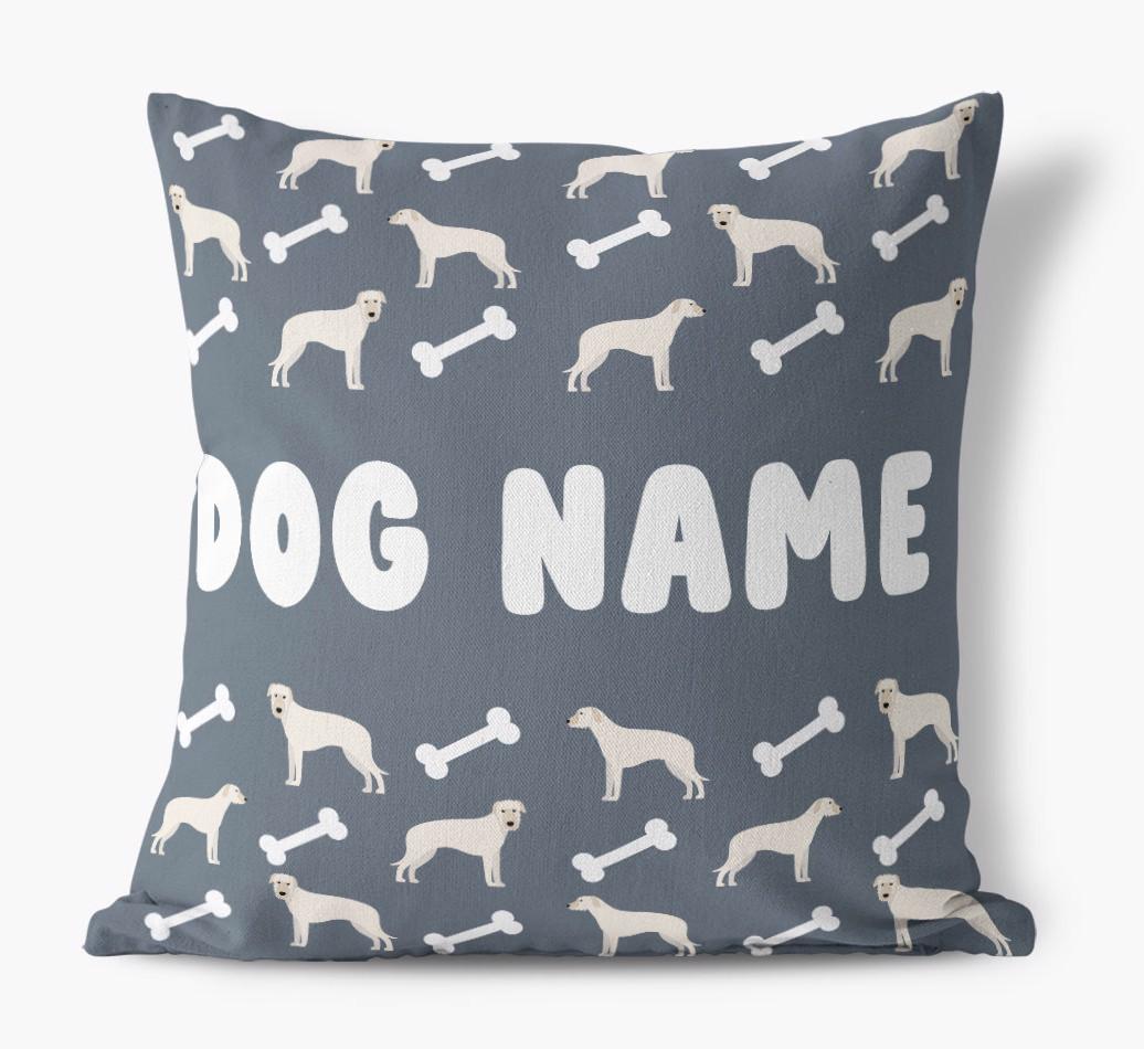Bone Pattern: Personalized {breedFullName} Canvas Pillow
