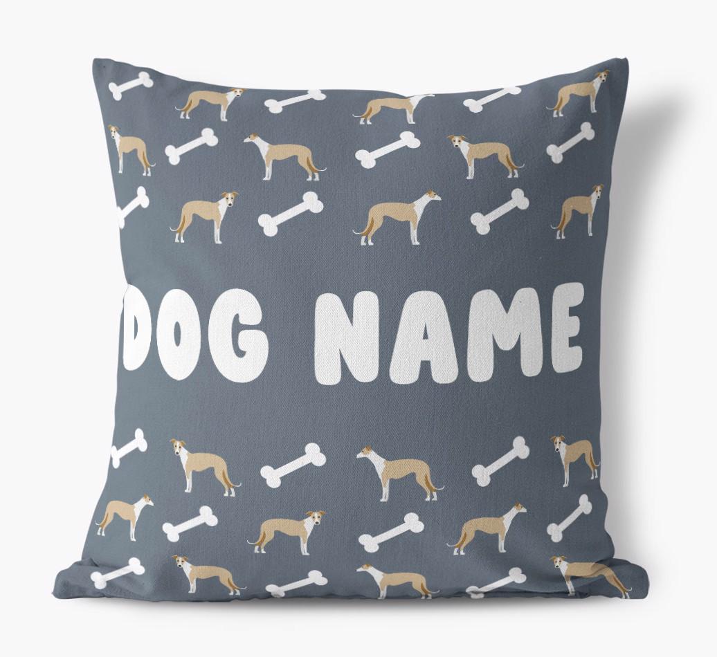 Bone Pattern: Personalized {breedFullName} Canvas Pillow