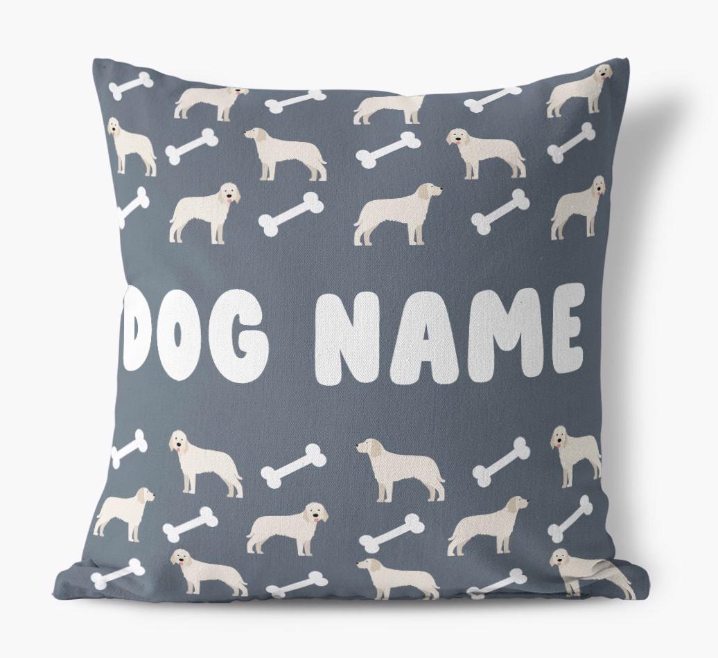 Bone Pattern: Personalized {breedFullName} Canvas Pillow