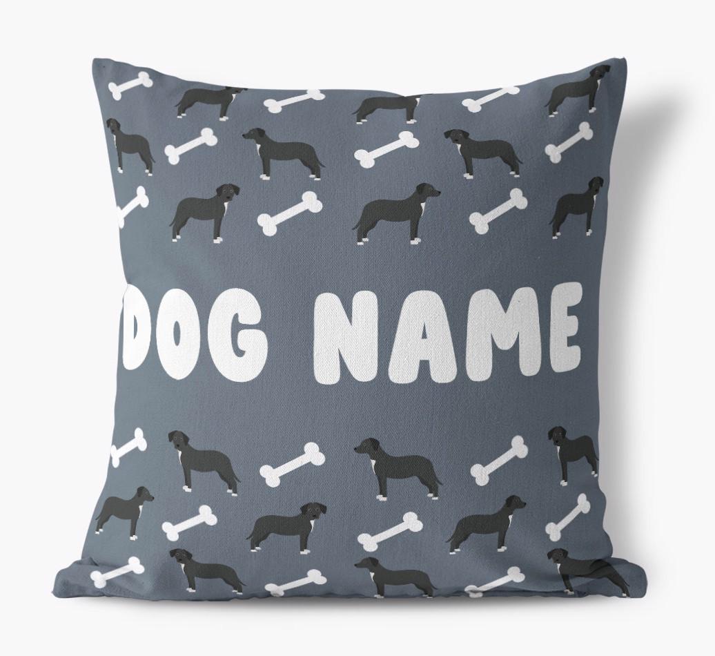 Bone Pattern: Personalized {breedFullName} Canvas Pillow