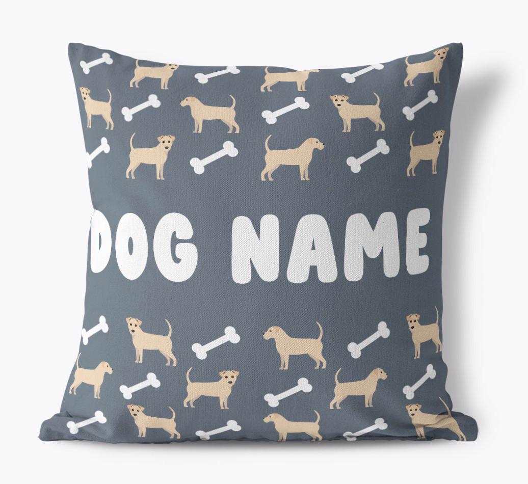 Bone Pattern: Personalized {breedFullName} Canvas Pillow