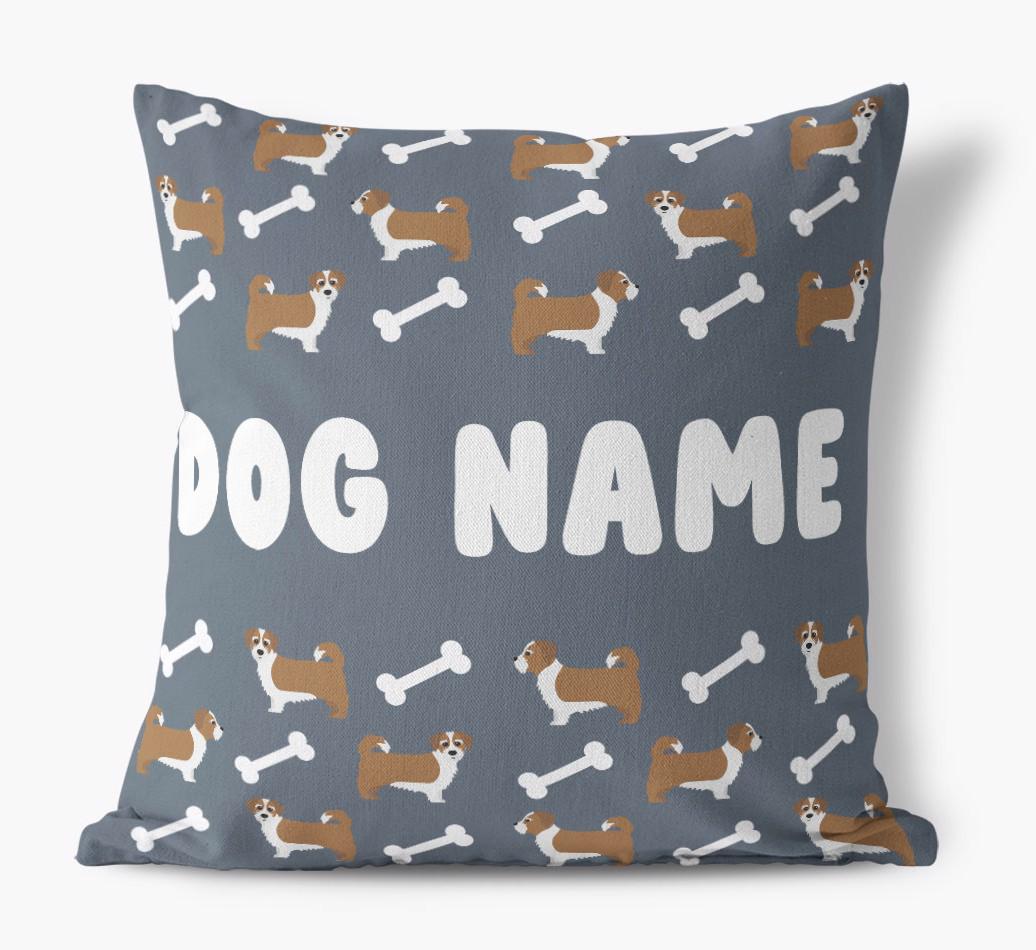 Bone Pattern: Personalized {breedFullName} Canvas Pillow