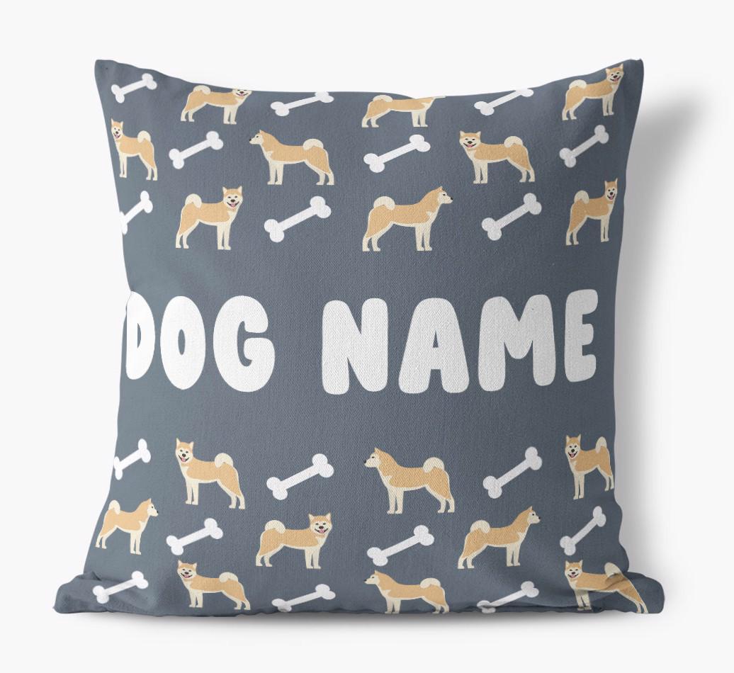 Bone Pattern: Personalized {breedFullName} Canvas Pillow
