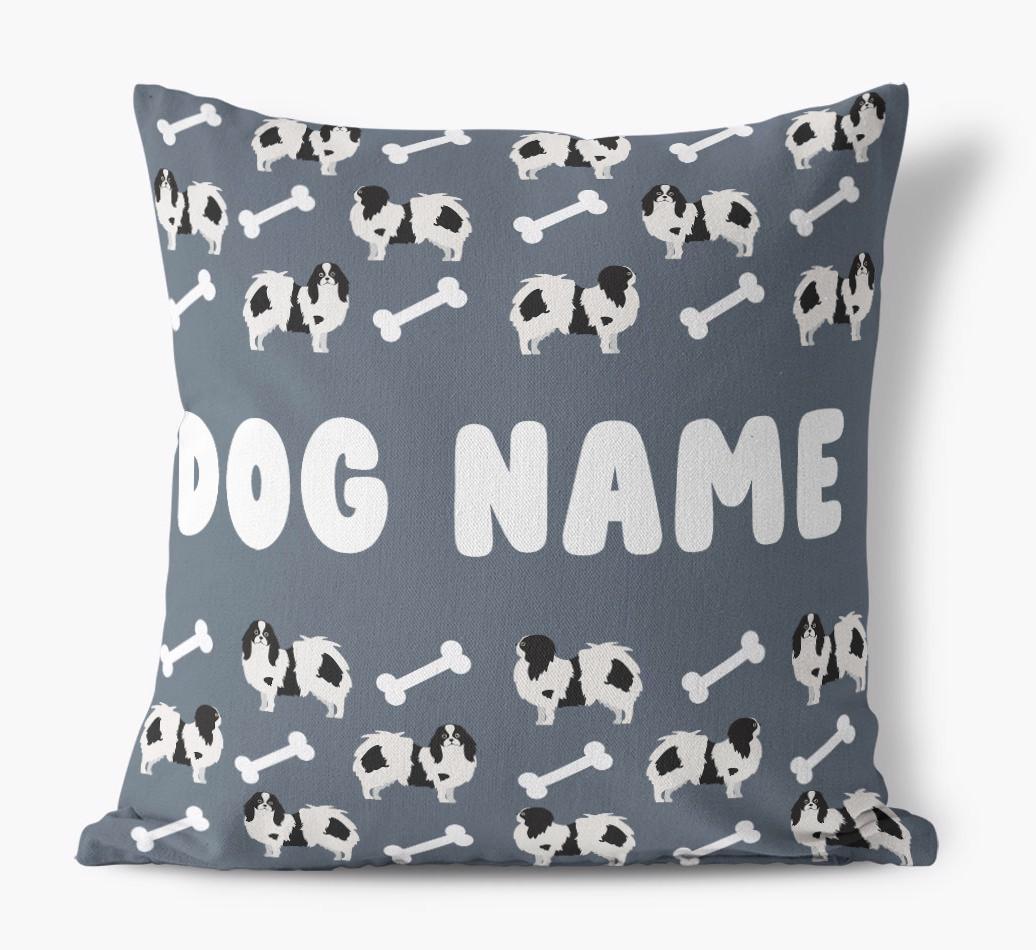 Bone Pattern: Personalized {breedFullName} Canvas Pillow
