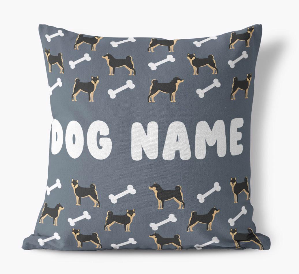 Bone Pattern: Personalized {breedFullName} Canvas Pillow