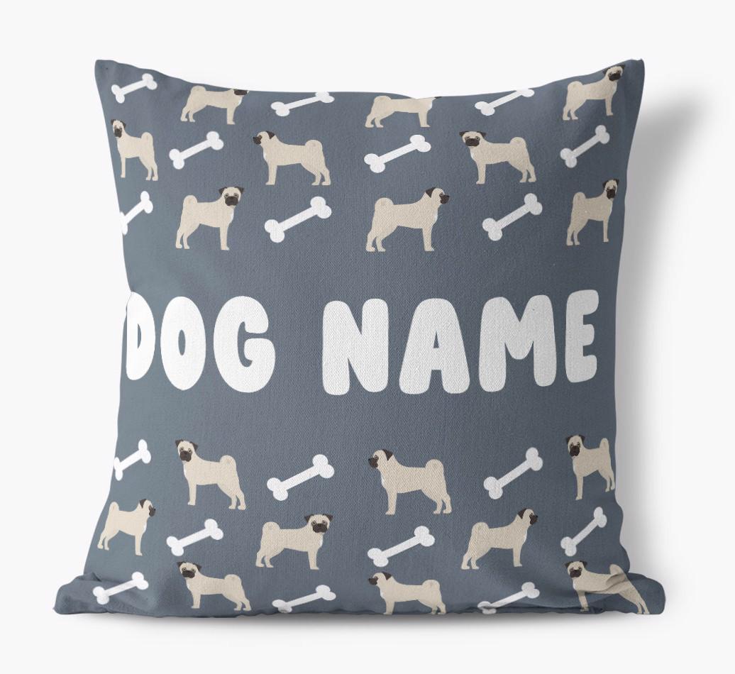 Bone Pattern: Personalized {breedFullName} Canvas Pillow