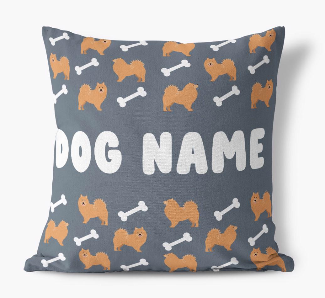 Bone Pattern: Personalized {breedFullName} Canvas Pillow