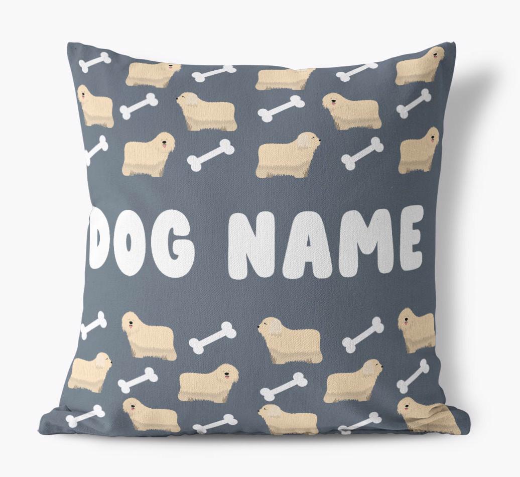 Bone Pattern: Personalized {breedFullName} Canvas Pillow
