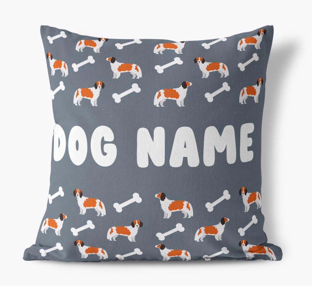 Bone Pattern: Personalized {breedFullName} Canvas Pillow
