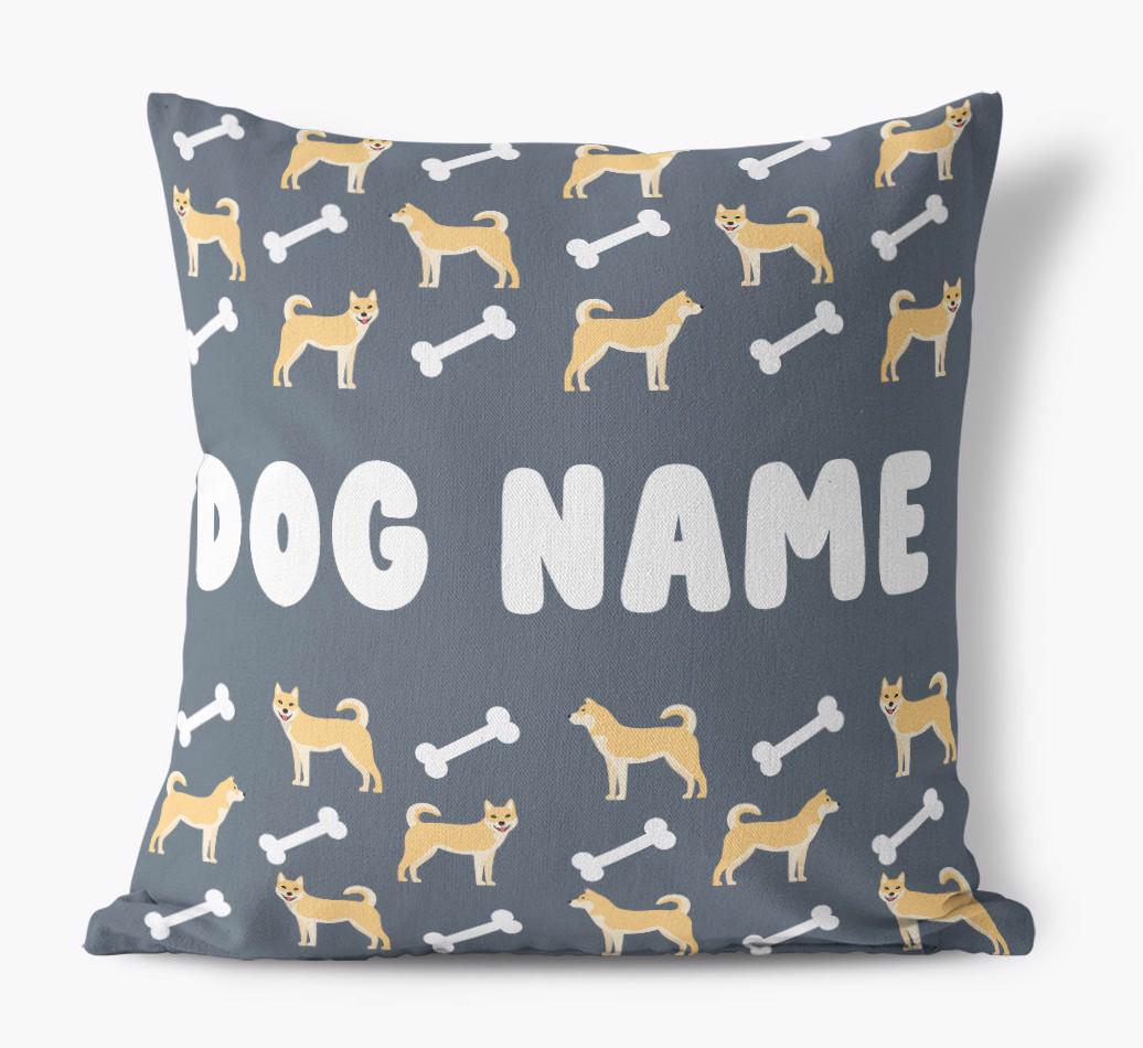 Bone Pattern: Personalized {breedFullName} Canvas Pillow