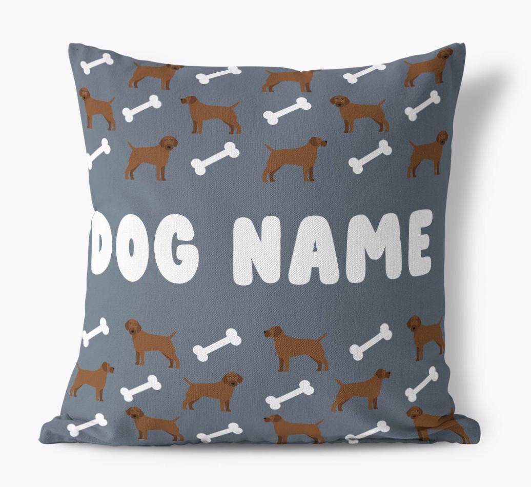 Bone Pattern: Personalized {breedFullName} Canvas Pillow